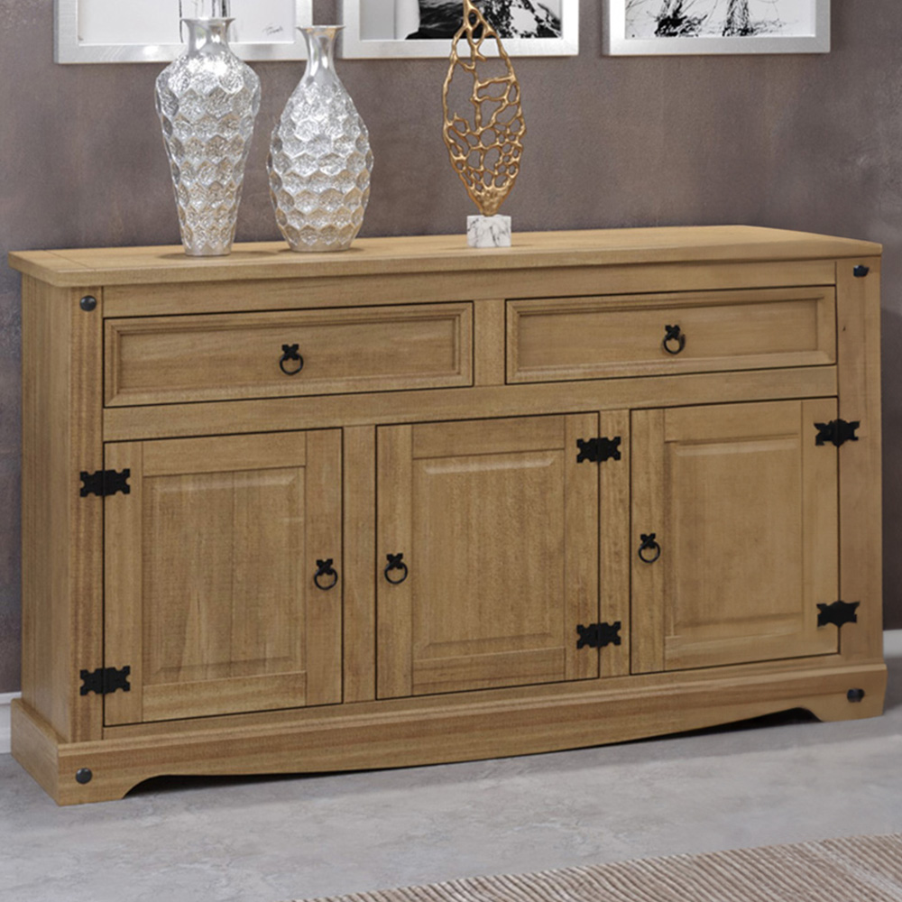 Corona 3 Door and 2 Drawer Antique Wax Finish Medium Sideboard Price Comparisons | Compare The Build