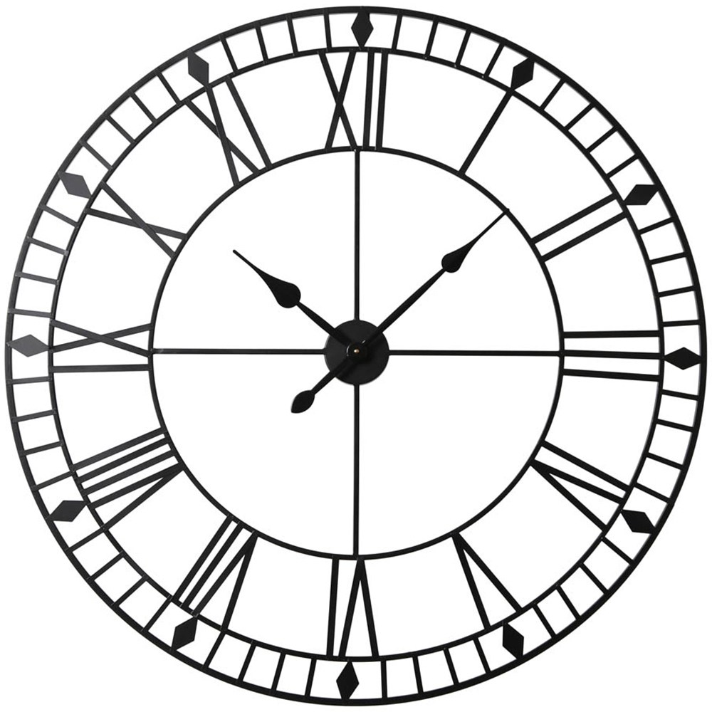 EOS Black Skeleton Wall Clock with Roman Numerals 100cm Price Comparisons | Compare The Build