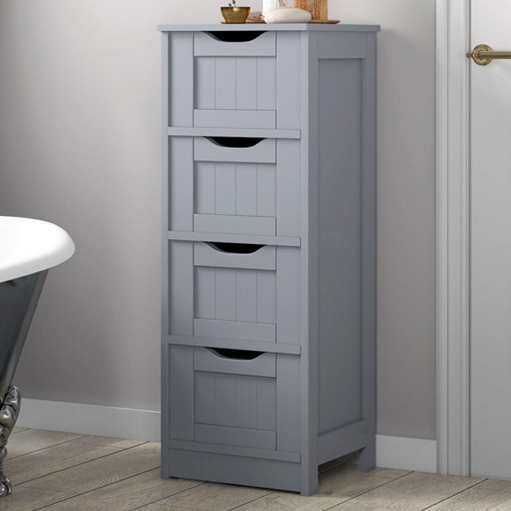 Toby Grey 4 Drawer Bathroom Storage Unit | Homebase