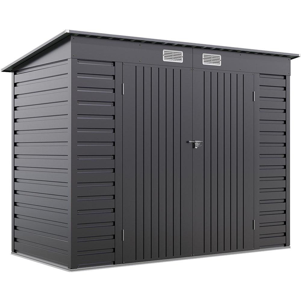 Living and Home 7.6 x 3.7ft 2 Door Outdoor Galvanised Steel Storage Shed Grey Price Comparisons | Compare The Build