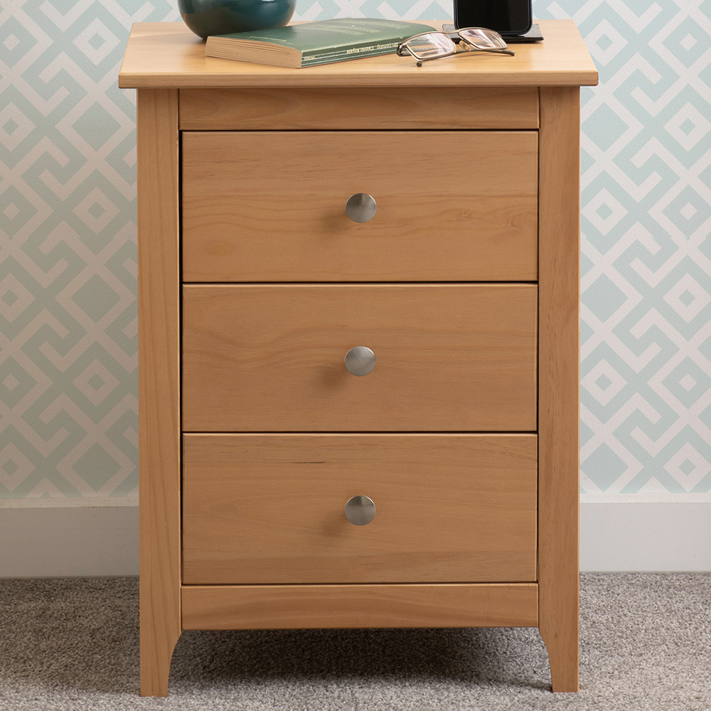 Seconique Oslo 3 Drawer Antique Pine Bedside Table Price Comparisons | Compare The Build