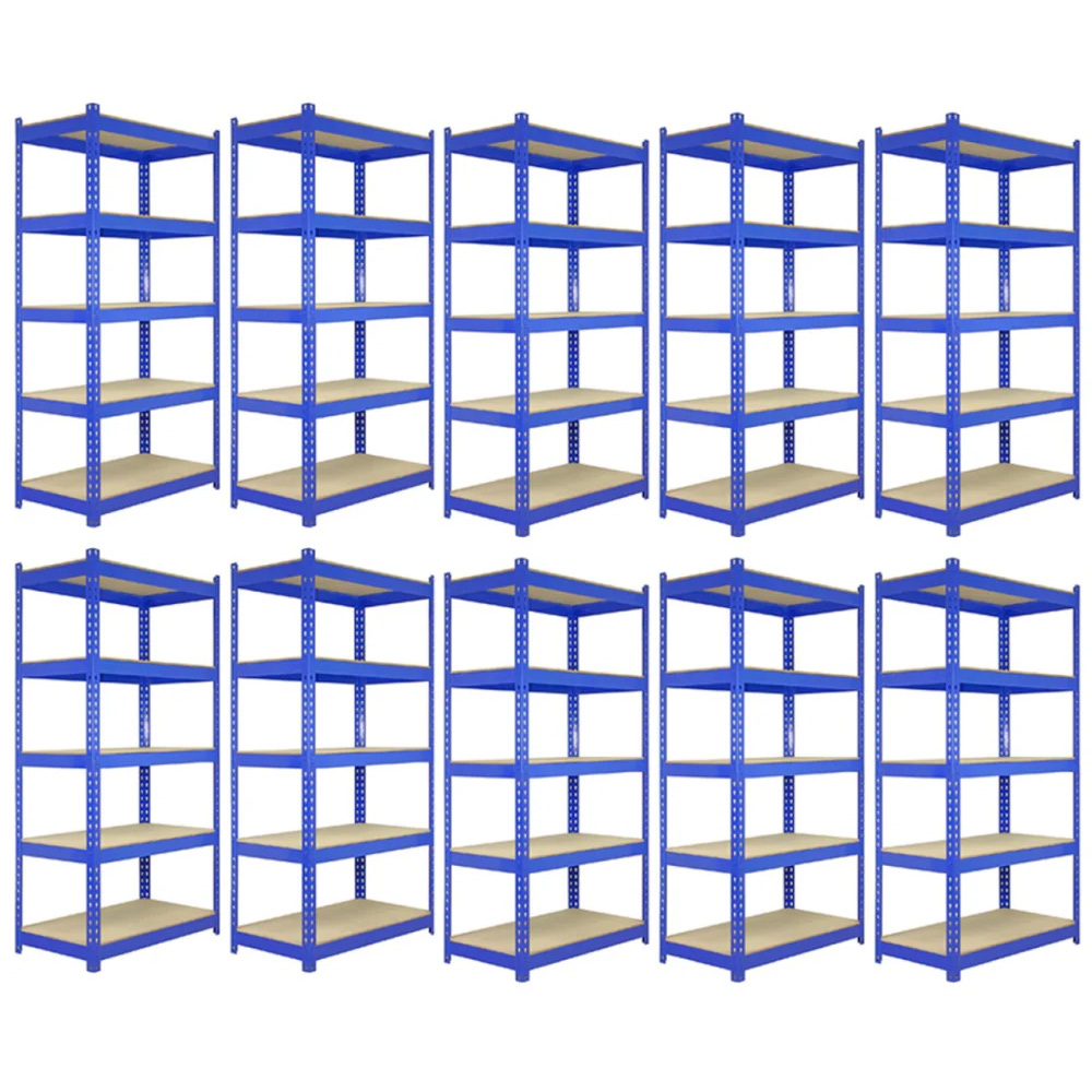 Monster Shop T-RAX Blue Metal Racking Units 182.5 x 120 x 50cm 10 Pack ...