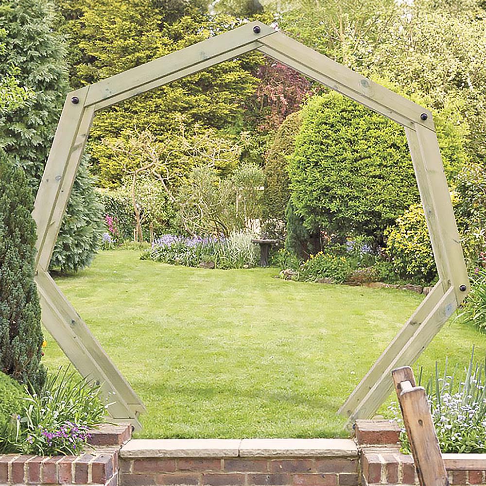 Hexagonal Gate Build Shire 7 x 8ft Hexagon Moon Gate Arch | Homebase