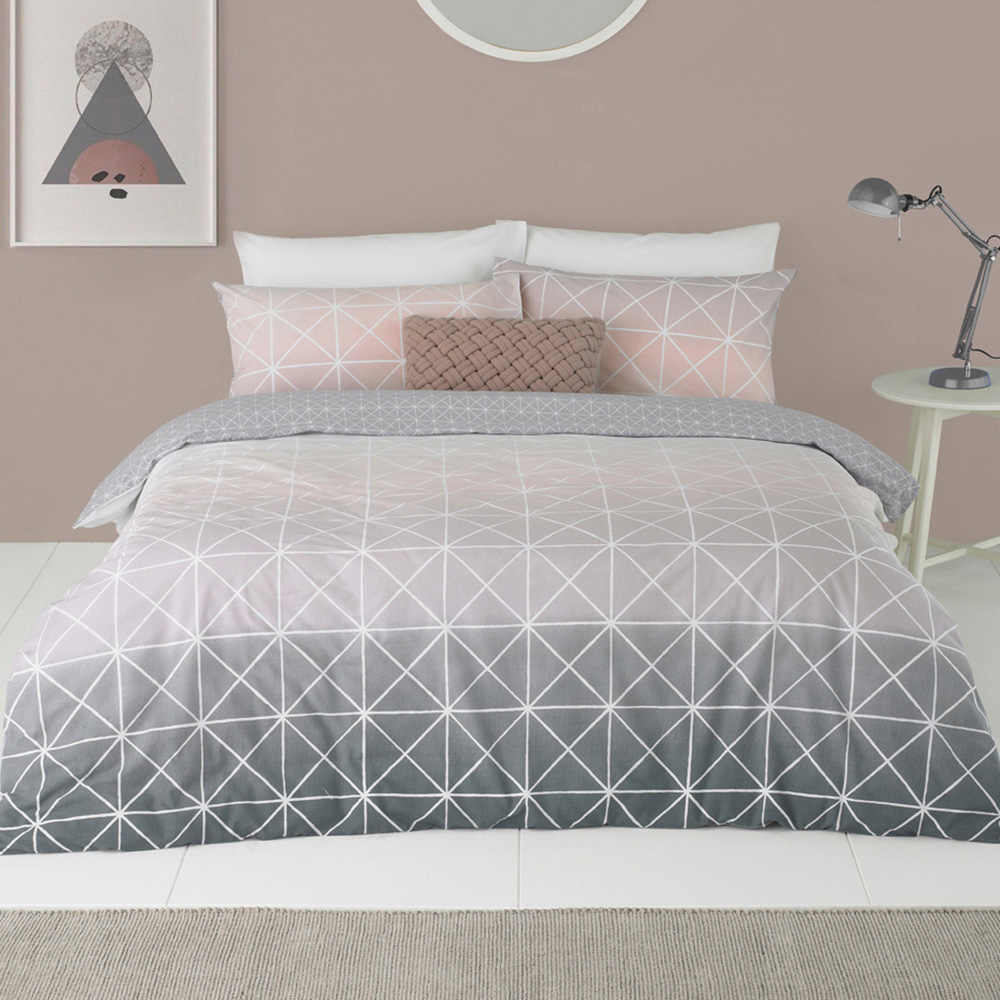 furn. Spectrum Single Pink Gradient Geometric Duvet Cover Set Price Comparisons | Compare The Build