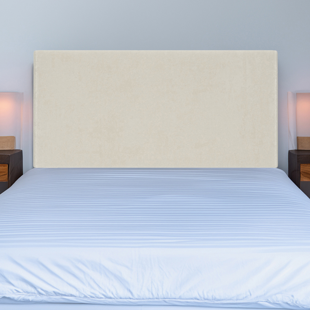 Bedmaster Valencia King Size Cream Naples Velvet Plain Headboard Price Comparisons | Compare The Build