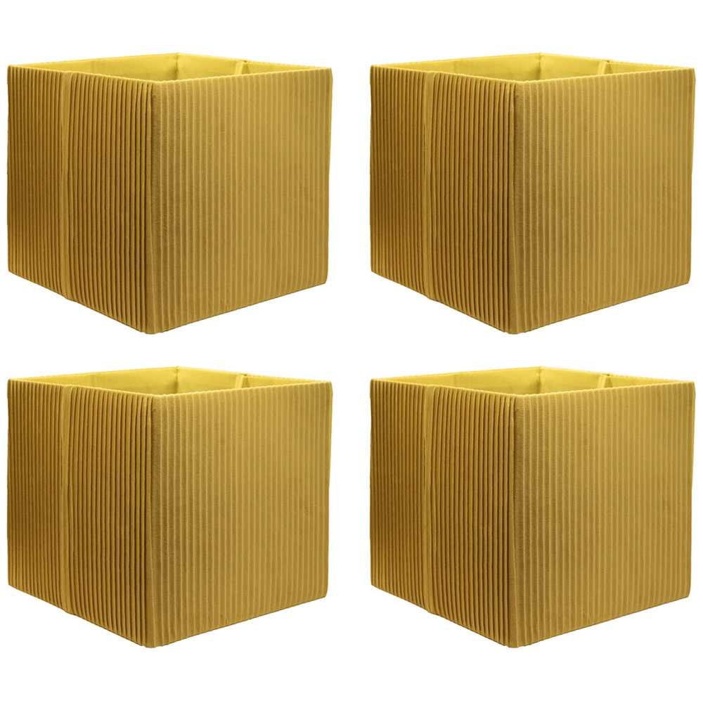Homebase Pleated Ochre Cube Storage Insert 4 Pack | Homebase
