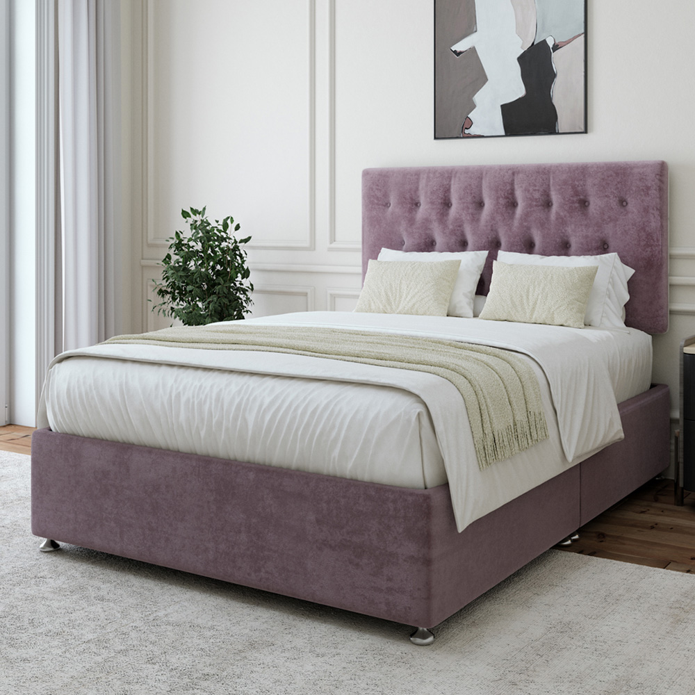 Bedmaster Single Mauve Naples Linen Divan Base with Lona Headboard Price Comparisons | Compare The Build
