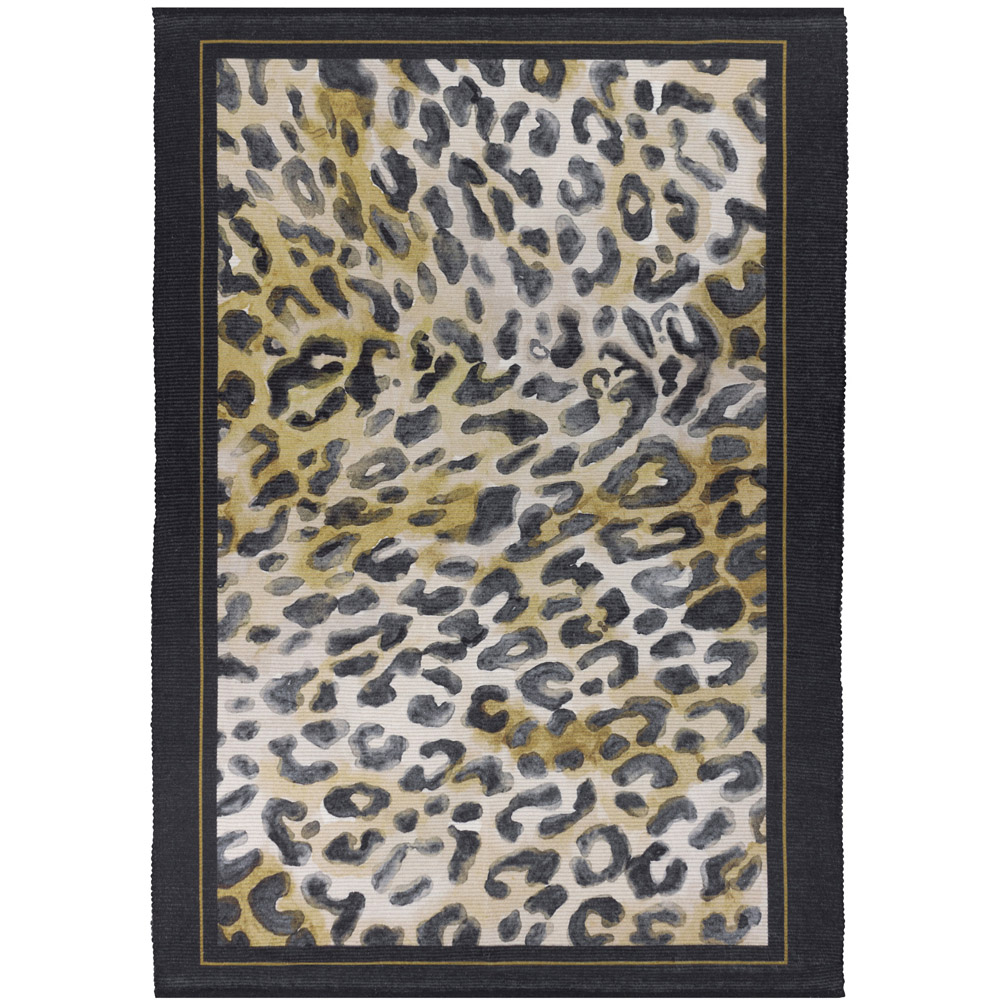 Paoletti Leopardis Black Leopard Printed Indoor and Outdoor Rug 170 x 170cm Price Comparisons | Compare The Build