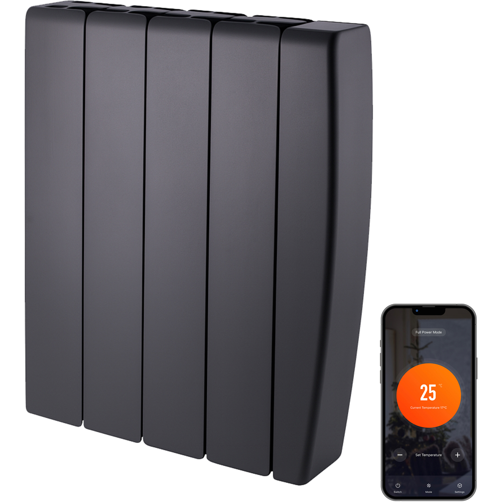 TCP Smart Black Ceramic Electric Radiator 1000W | Homebase