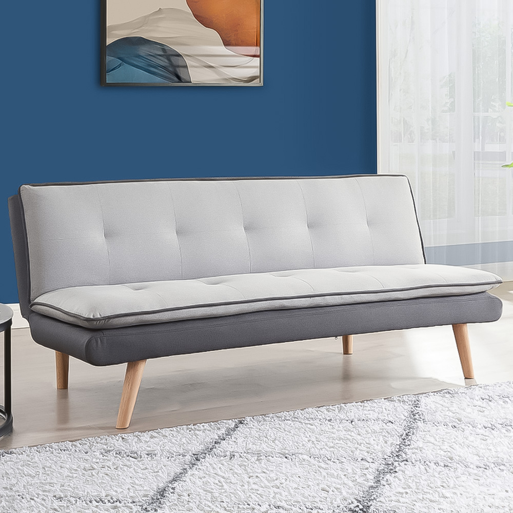 Home Detail Willow Double Sleeper Light Grey and Dark Grey Fabric Sofa ...