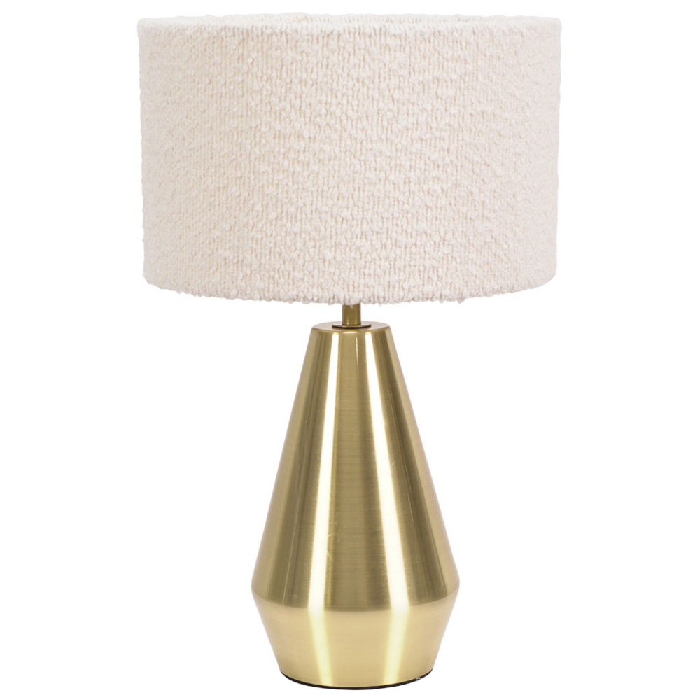 ValueLights Jax Cream Boucle Shade Antique Brass Touch LED Table Lamp Price Comparisons | Compare The Build