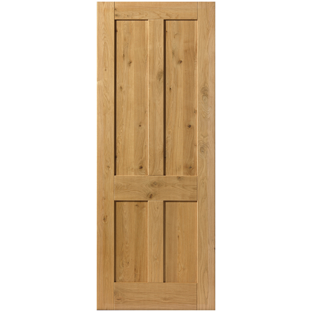 JB Kind Rustic Cottage Oak 4 Panel Internal Door 1981 x 610mm Price Comparisons | Compare The Build