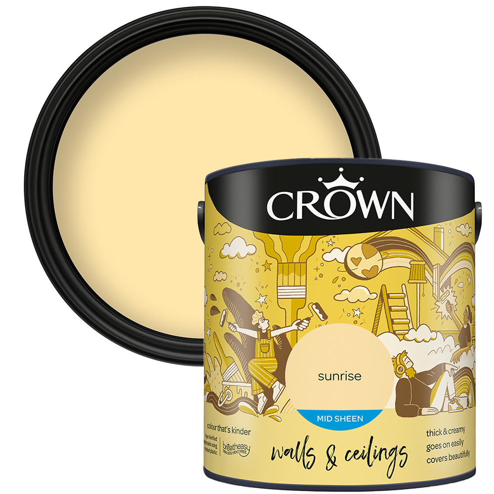 Crown Walls & Ceilings Sunrise Mid Sheen Emulsion Paint 2.5L Price Comparisons | Compare The Build