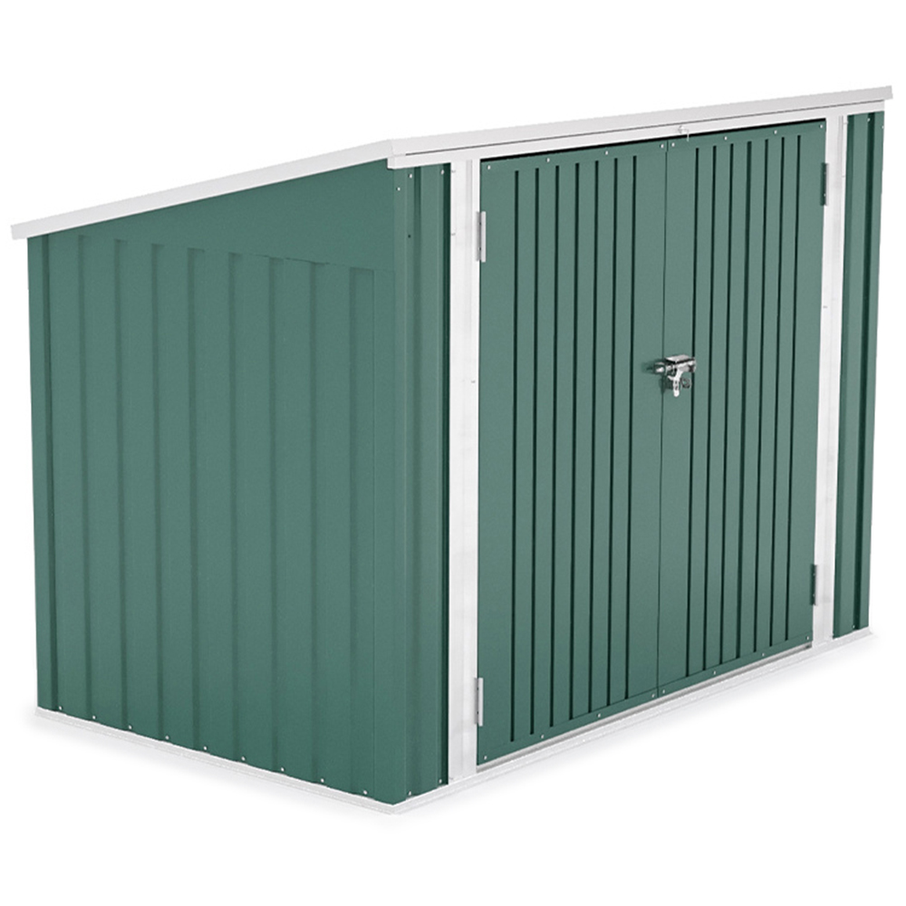 Living and Home 3.5 x 5.8ft Green Steel Trash Can Storage Shed | Homebase