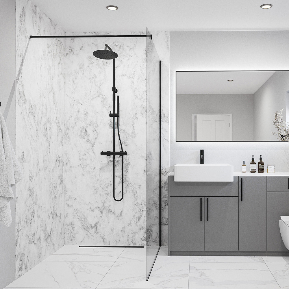 Wetwall Elite Tongue and Groove Onyx Nebbiosa Shower Wall Panel 2420 x 1200mm Price Comparisons | Compare The Build