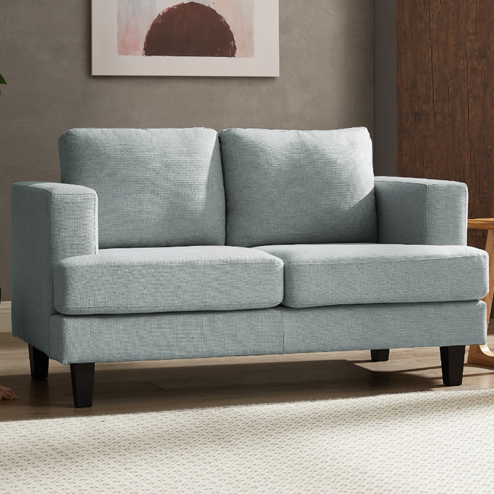 Home Detail Dale 2 Seater Pale Blue Linen Sofa | Homebase