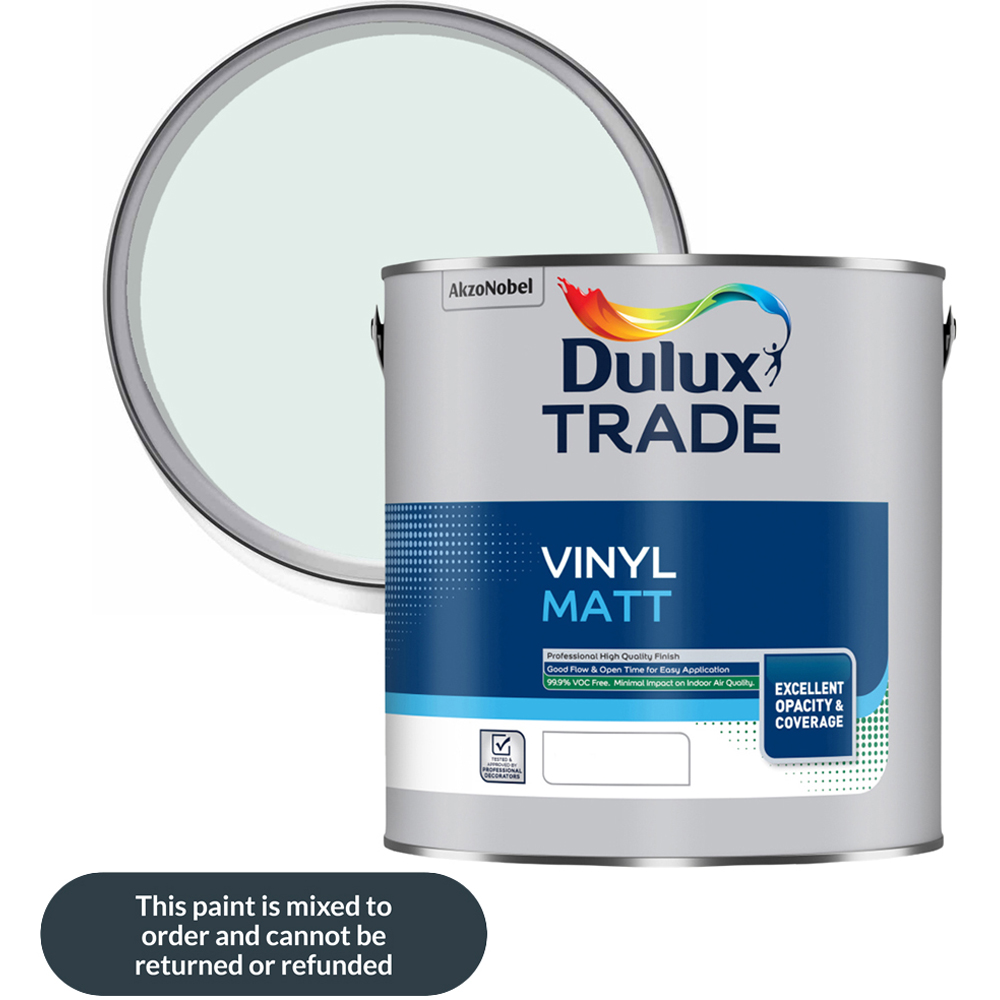 Dulux Trade Jade White Walls and Ceilings Vinyl Matt Paint 2.5L | Homebase