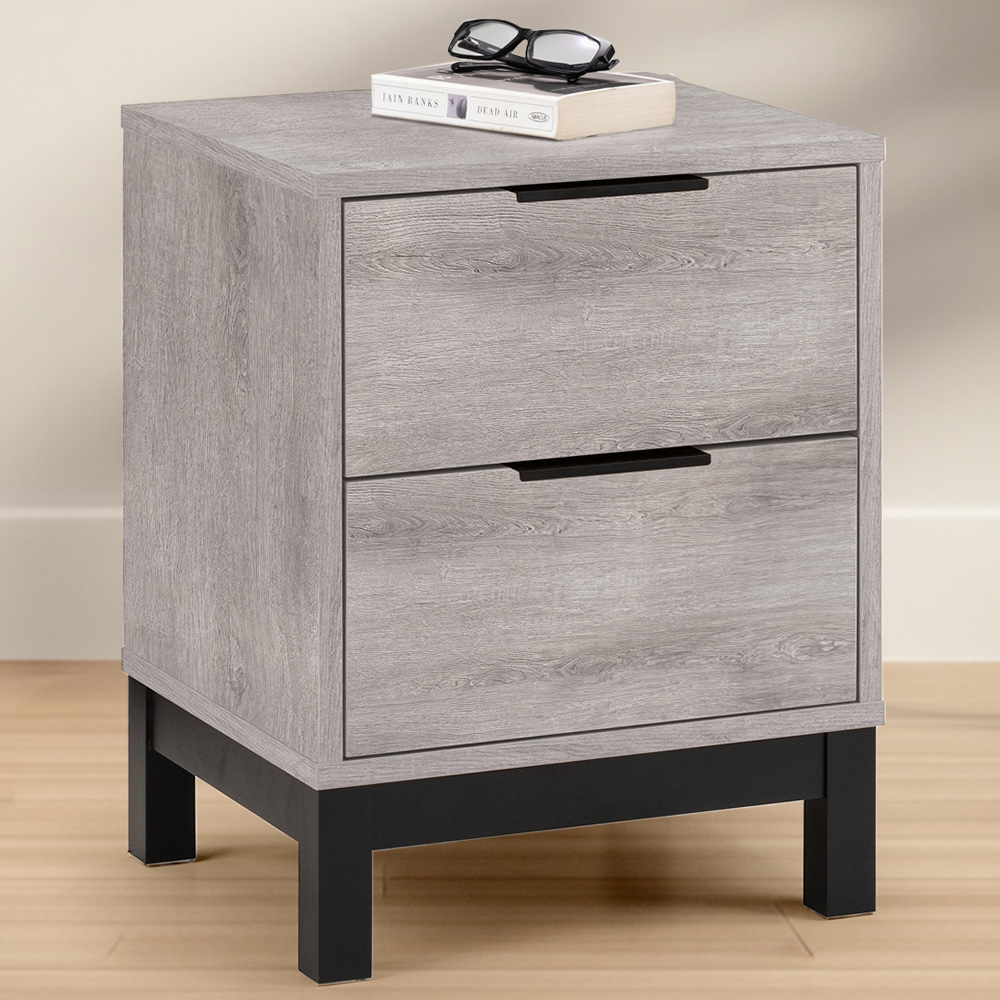 Julian Bowen Bali 2 Drawer Grey Oak Bedside Table Price Comparisons | Compare The Build