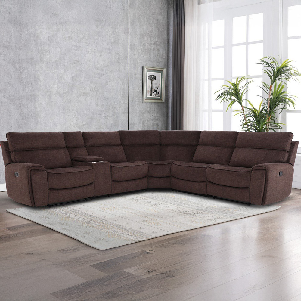 Cancun 5 Seater Brown Fabric Corner Sofa Price Comparisons | Compare The Build