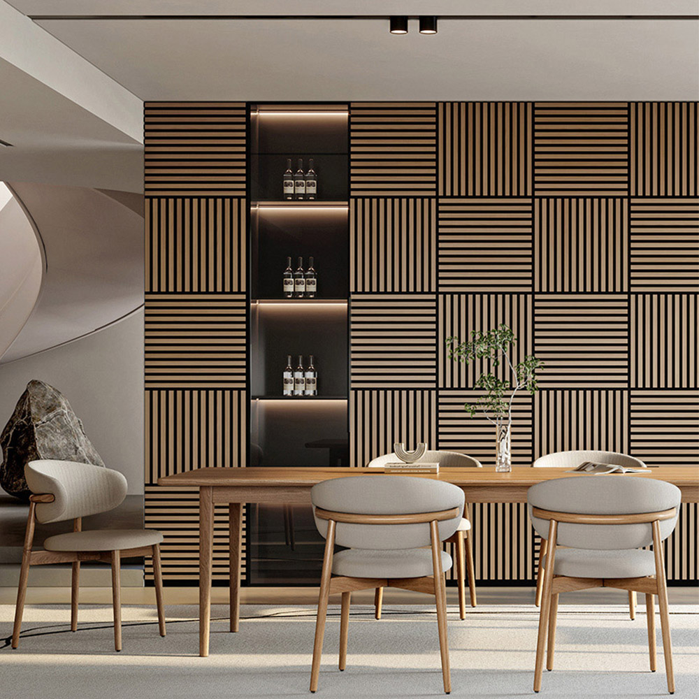Tuscan Natural Oak PVC Wrapped Acoustic Wall Tile | Homebase