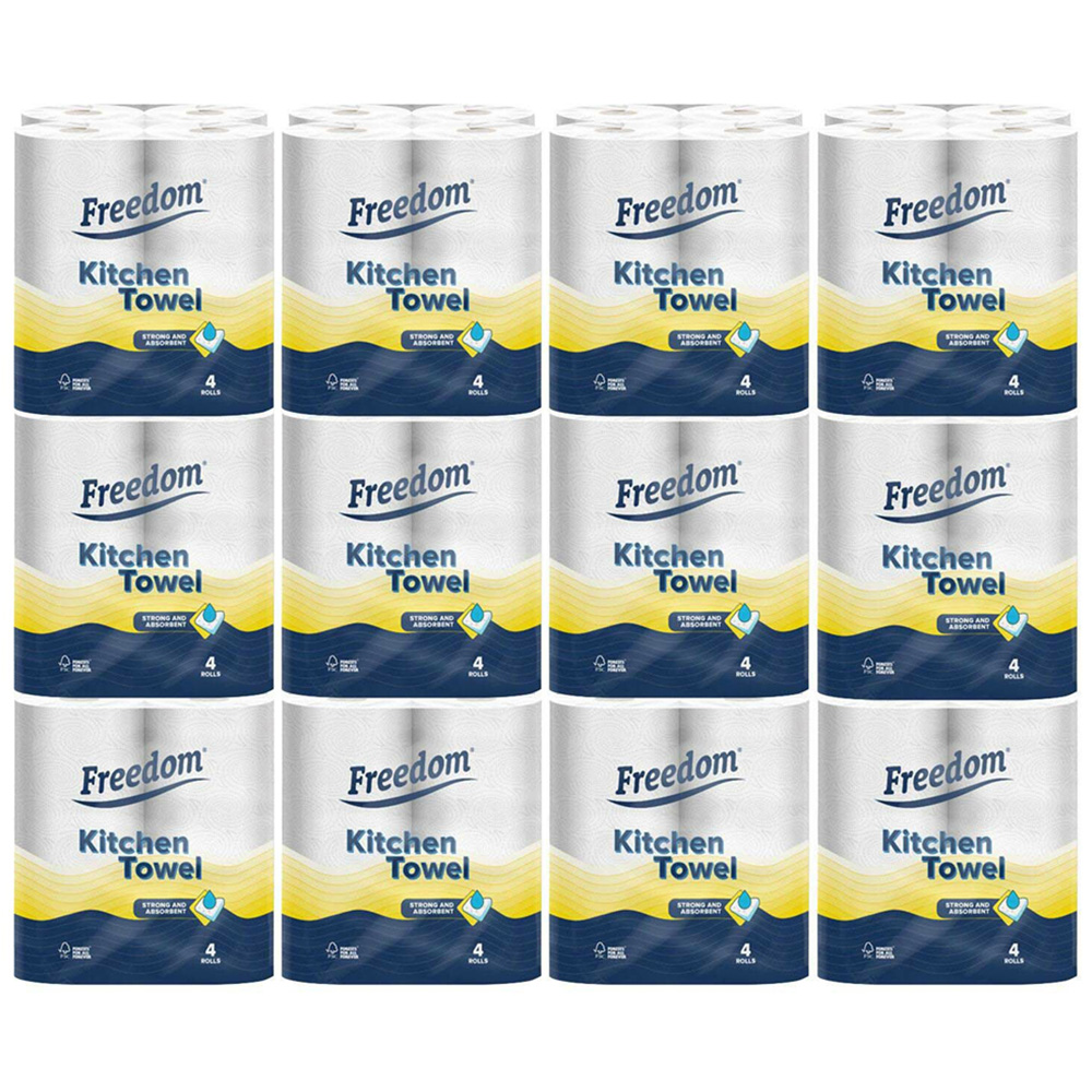 Freedom Rhino Multi Purpose Absorbent Kitchen Paper Roll 48 Rolls 2 Ply ...