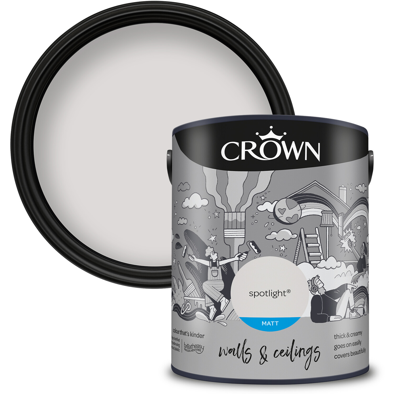 Crown Walls & Ceilings Spotlight Matt Emulsion Paint 5L Price Comparisons | Compare The Build