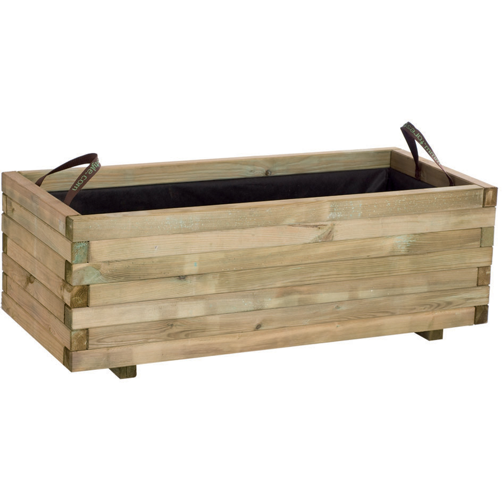 Homebase Rectangular Slabs Cerland Baroque Wooden Rectangular Planter 110cm | Homebase