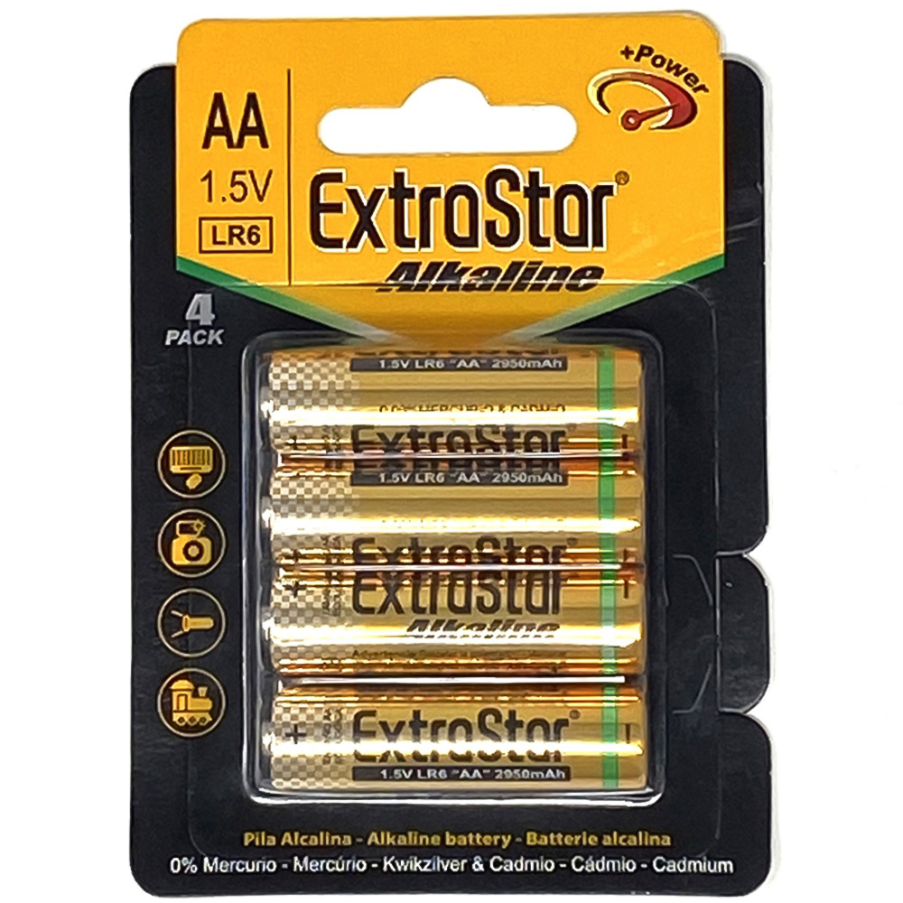 EXTRASTAR Alkaline-Batterien AA LR6 – 1,5 V, 2950 MAh, 24 Stück – Für Kameras, Spielzeug, Fernbedienungen