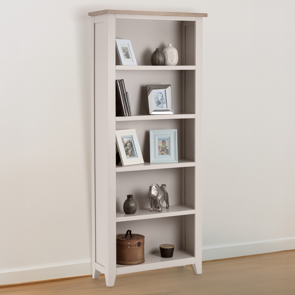 Julian Bowen Richmond 5 Shelf Grey and Pale Oak Tall Bookcase Price Comparisons | Compare The Build