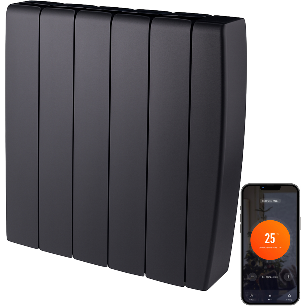 TCP Smart Black Ceramic Electric Radiator 1500W | Homebase