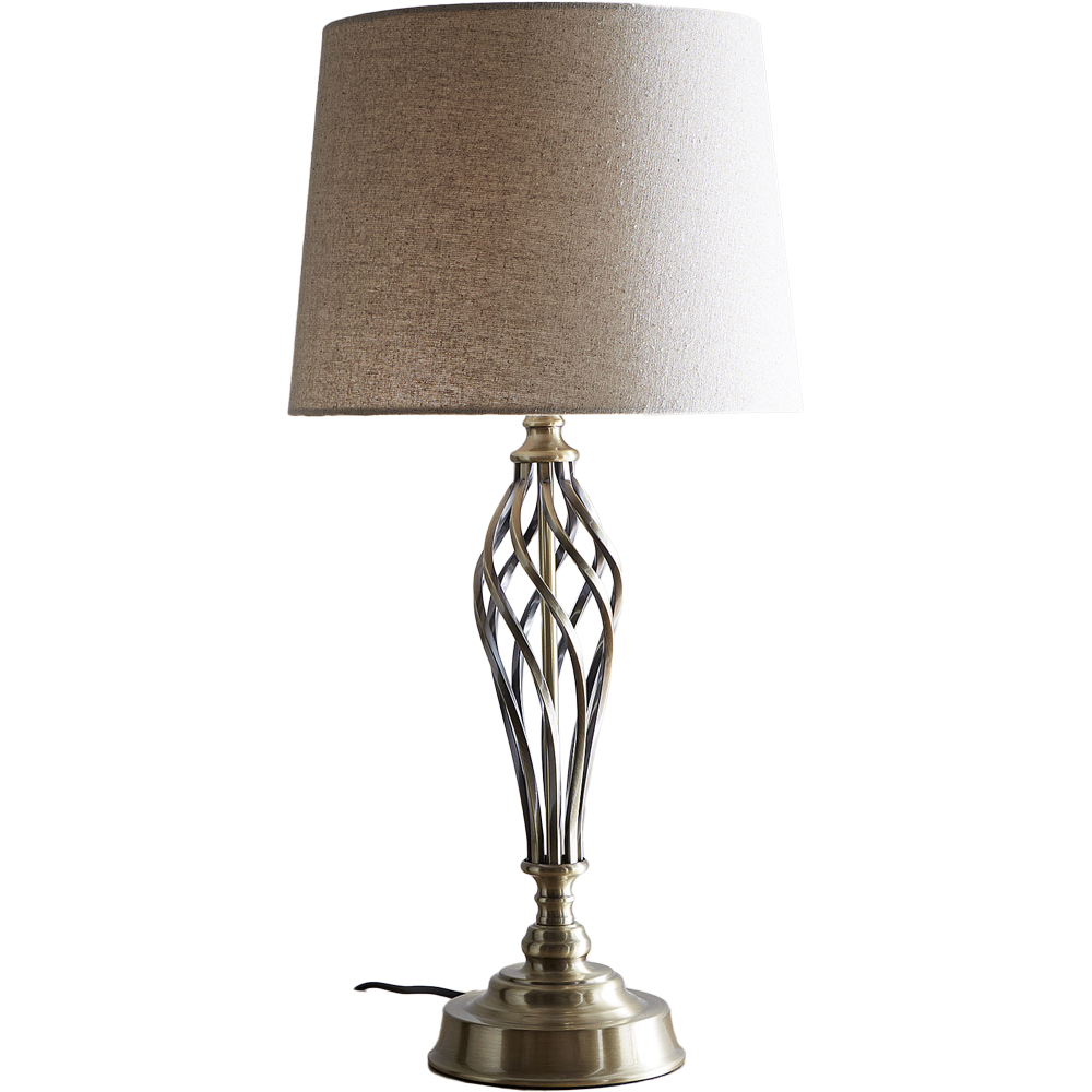 Kliving Compton Natural Linen Shade Antique Brass Table Lamp Price Comparisons | Compare The Build