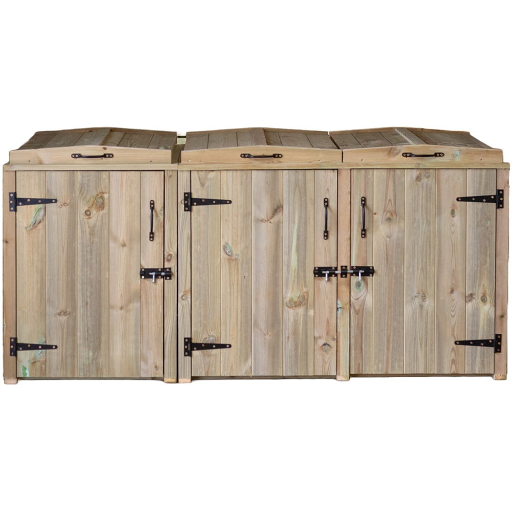 The Garden Village Paythorne Triple Dustbin Storage | Homebase