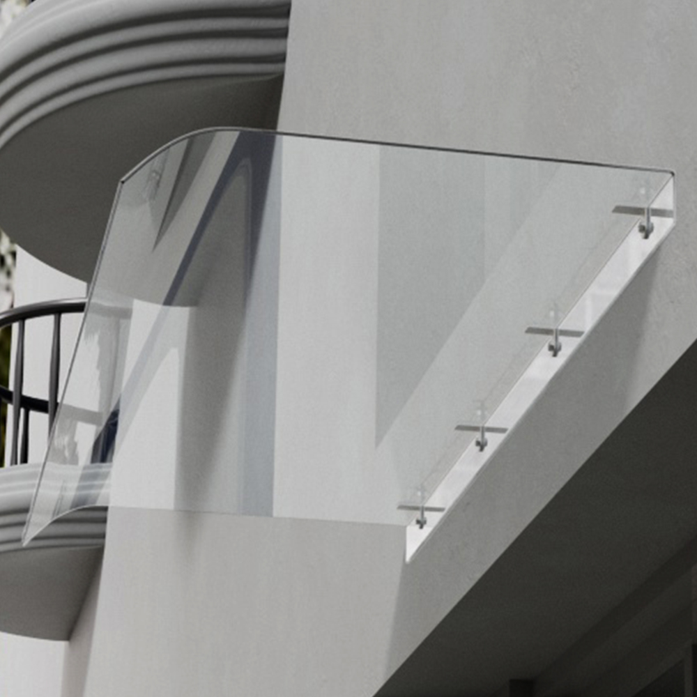 White Translucent Canopy Living and Home Arched Transparent Awning Canopy 1 x 0.43m | Homebase