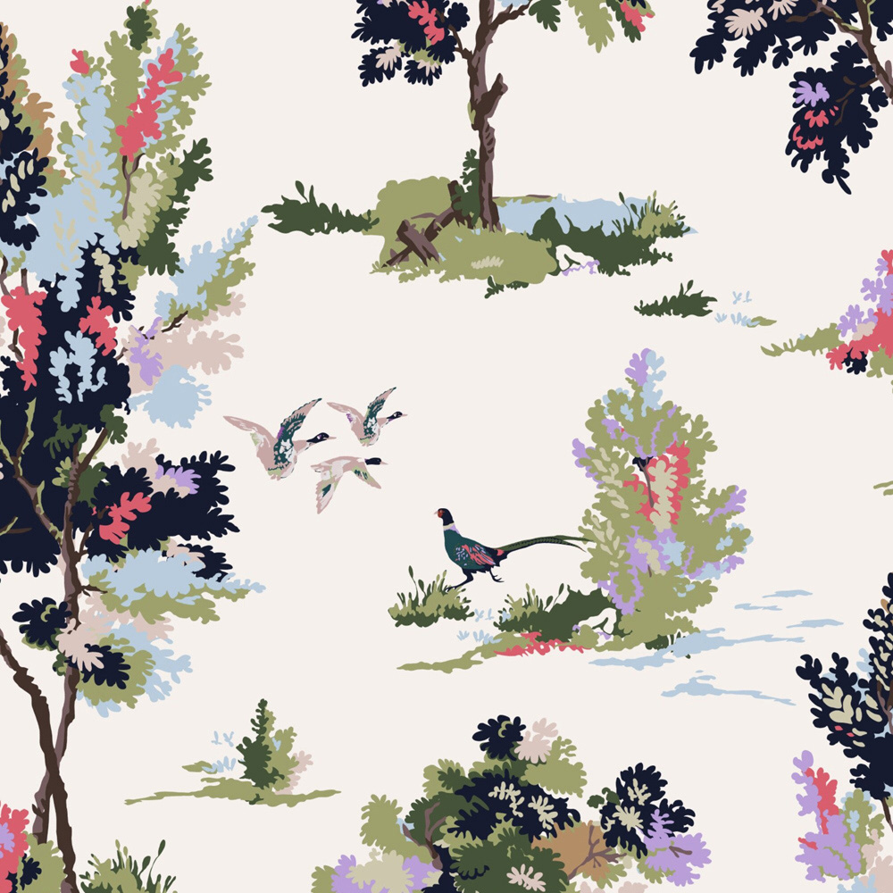 Joules Woodland Scene Dawn Grey Wallpaper Price Comparisons | Compare The Build