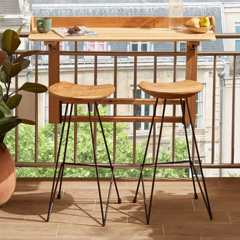 Cerland Acanta Wooden Foldable Balcony Bar Table | Homebase