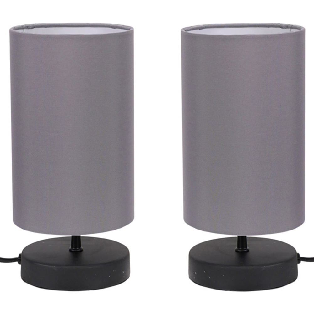 ValueLights Francis 2 Pack Matt Black and Grey Shade Dimmable Touch LED Table Lamp Price Comparisons | Compare The Build