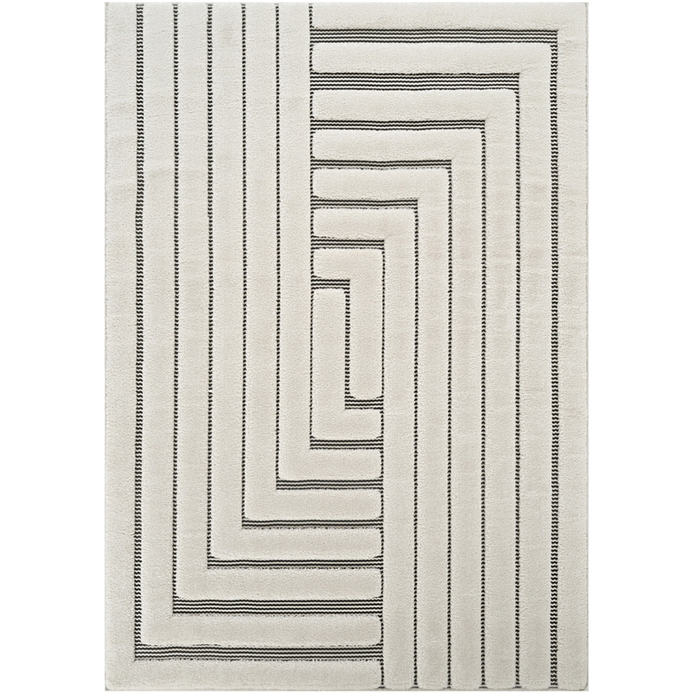 Merging Designed Rug Freya Living Room Area Rug Contemporary 3D Embossed Modern Merge Line ...