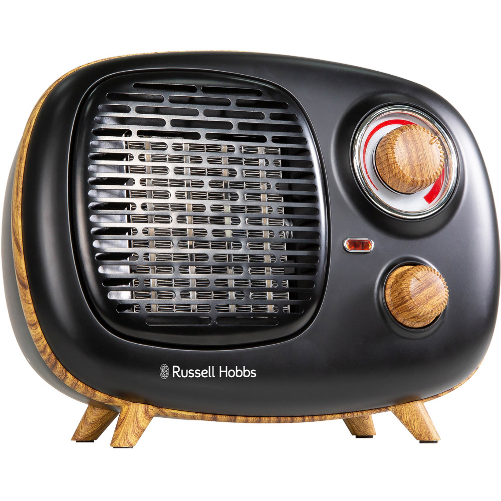Russell Hobbs RHRETPTC2001WDB Retro Black and Wood Ceramic Heater 1500W Price Comparisons | Compare The Build