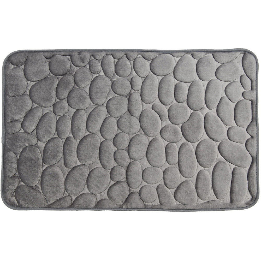 Home Base Mat Pebble Bath Mat - Grey | Homebase