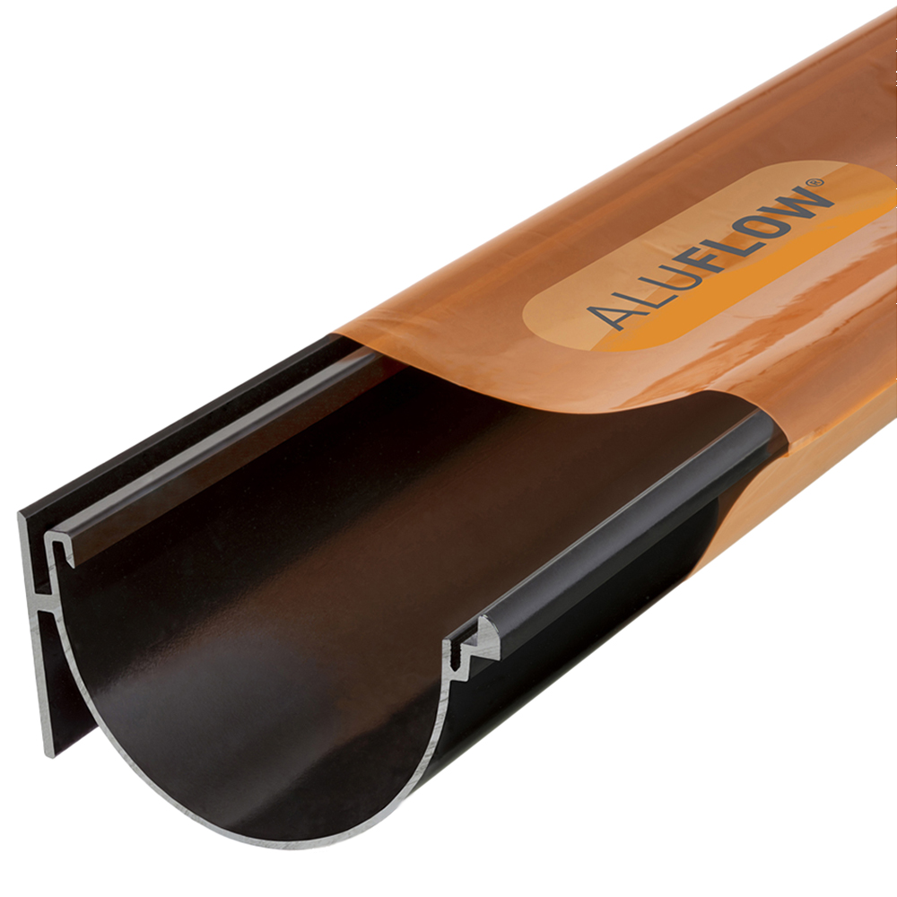 Clear Amber Aluflow Black Deep Aluminium Gutter 3m | Homebase