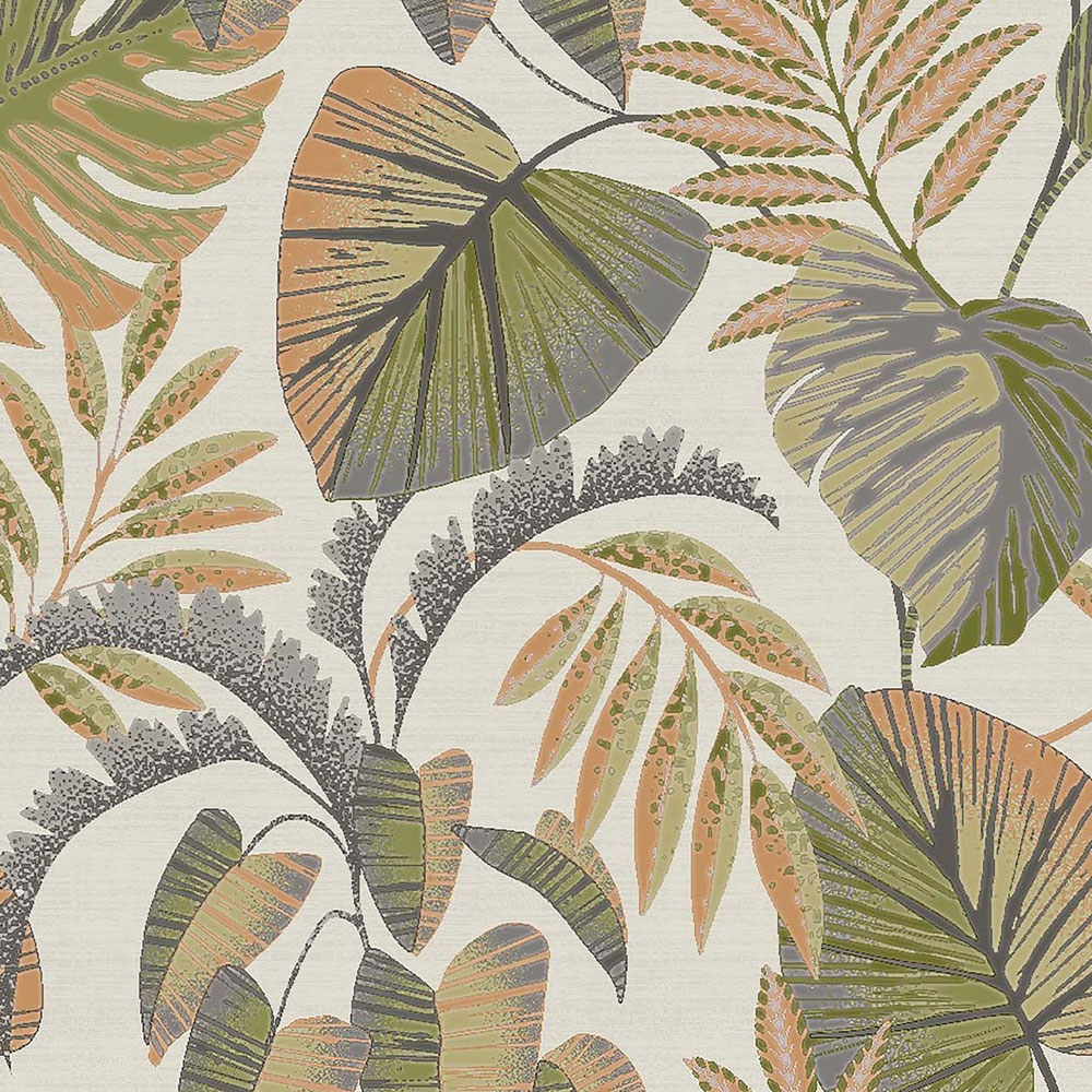 Next Jungle Leaves Orange Wallpaper Price Comparisons | Compare The Build