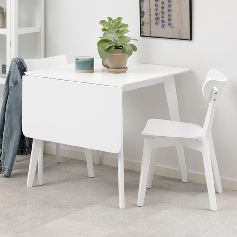 Florence Roxby 2 Extending Seater Square Dining Table White | Homebase