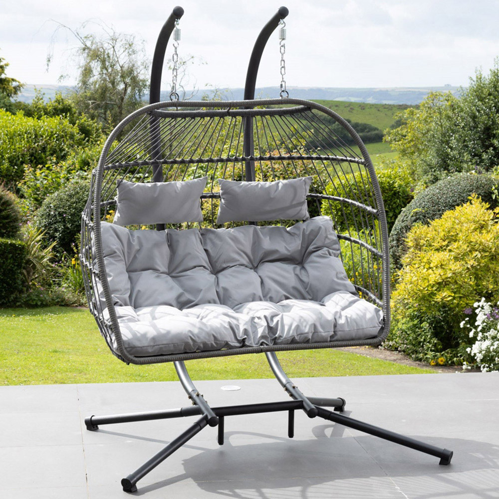 Artemis Home Haversham 2 Seater Light Grey Swing Chair | Homebase