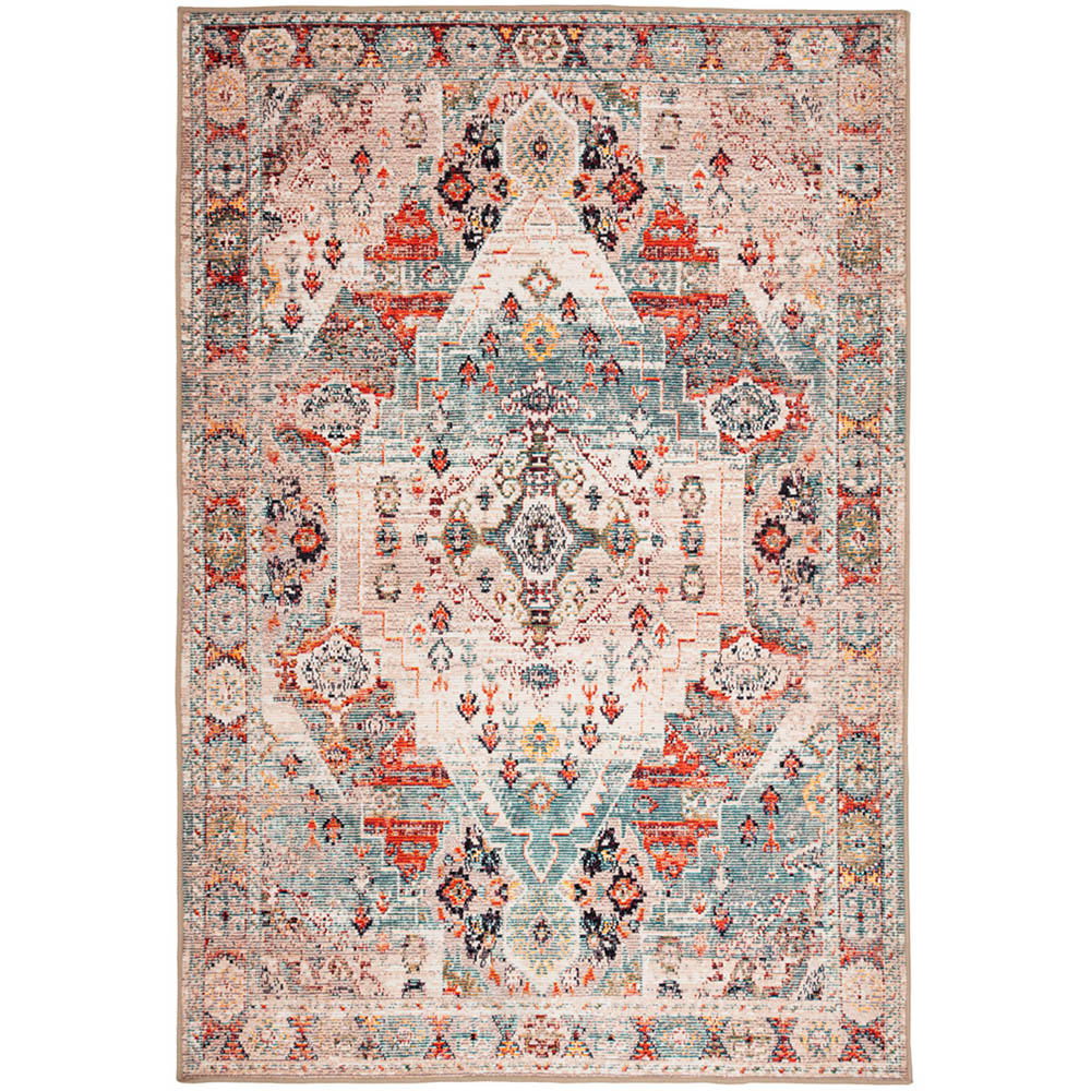 Ntu Rug Kukoon Distressed Vintage Washable Beige Grey Rug 120 x 170cm | Homebase