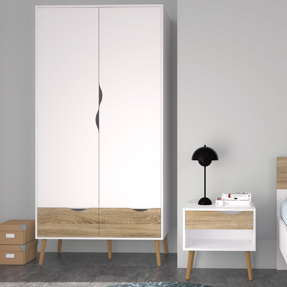 Furniture To Go Oslo White and Oak 3 Piece Bedroom Furniture Set Price Comparisons | Compare The Build