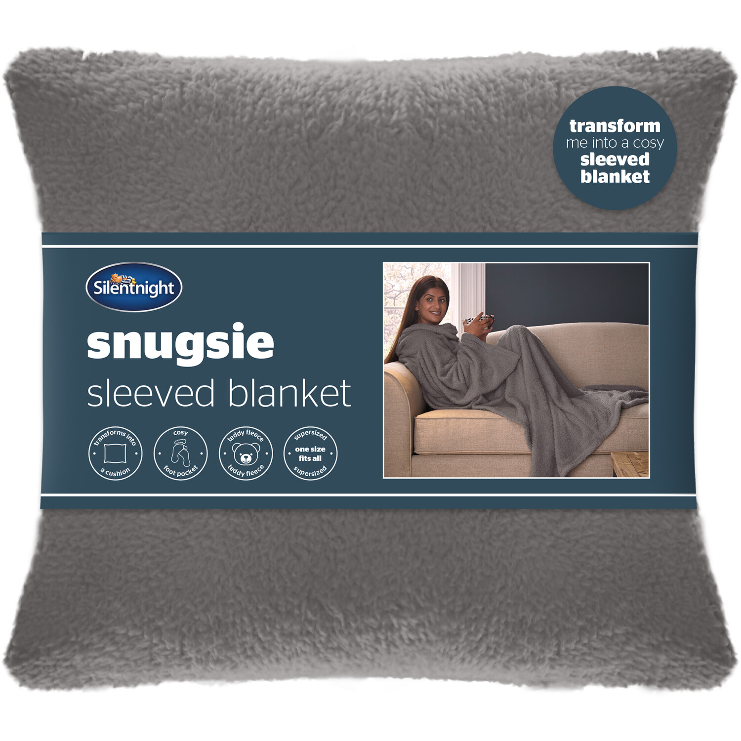 Silentnight Snugsie Sleeved Blanket - Charcoal Price Comparisons | Compare The Build