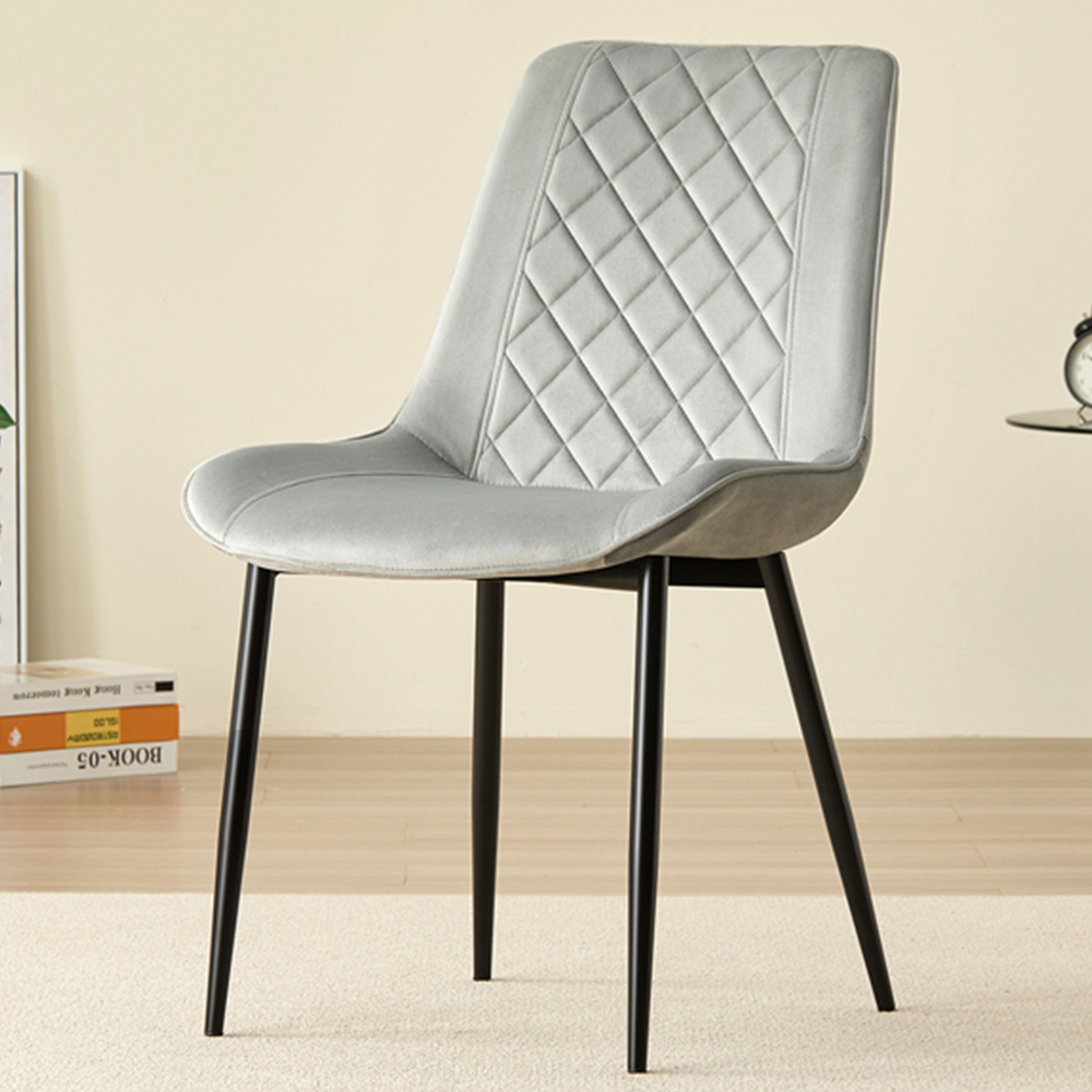Indoor Living Amelia Set of 2 Grey Velvet Dining Chair Price Comparisons | Compare The Build