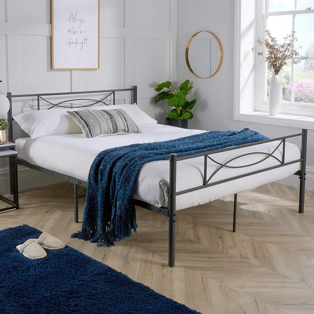 Home Source Saturn Small Double Metal Grey Modern Bed Frame Price Comparisons | Compare The Build