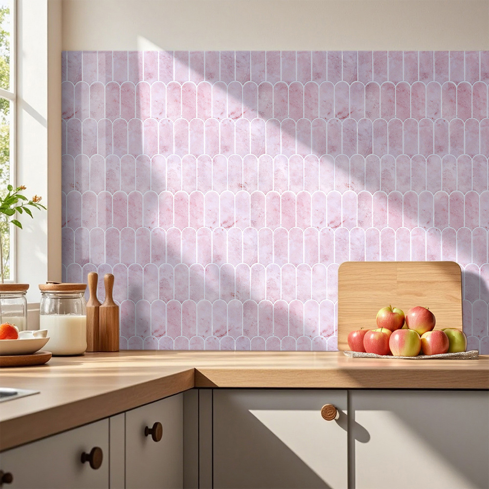 Living and Home Light Pink Arch Self Adhesive Wall Sticker 10 Pack ...