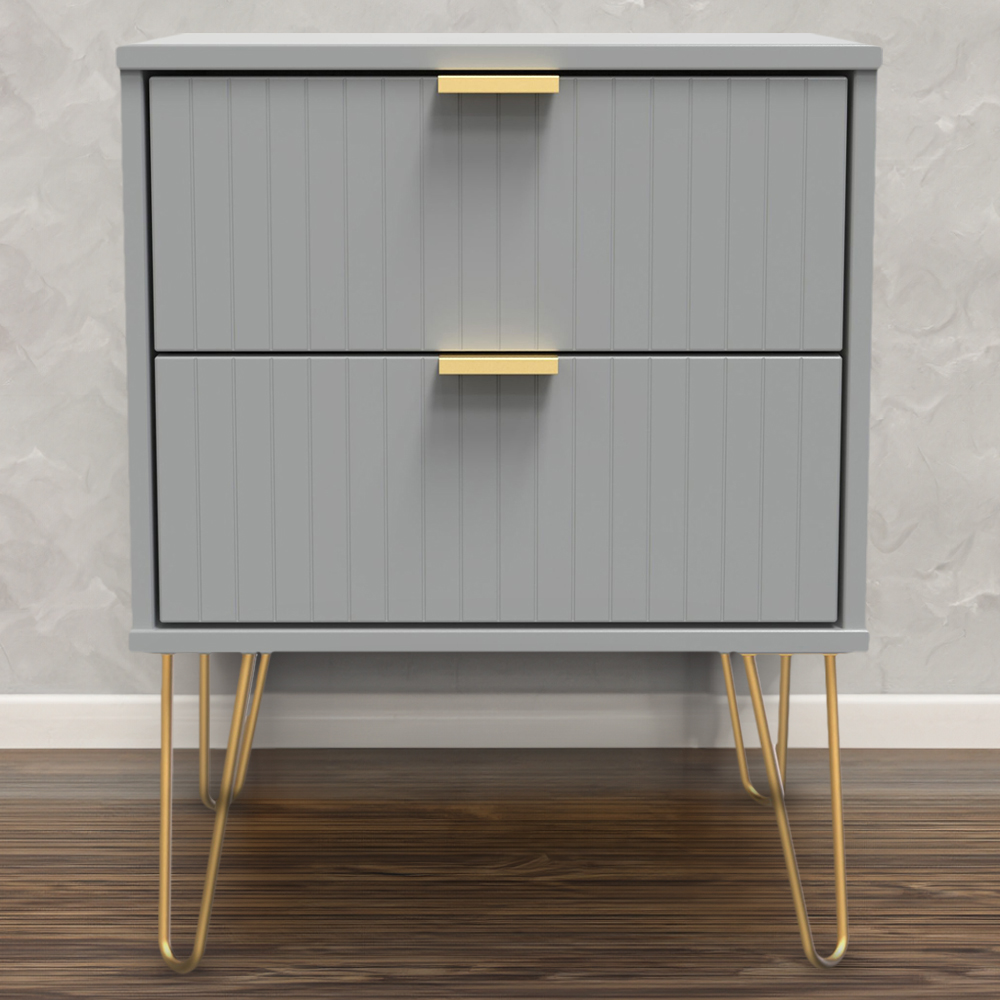 Crowndale 2 Drawer Dusk Grey Bedside Table Ready Assembled Price Comparisons | Compare The Build